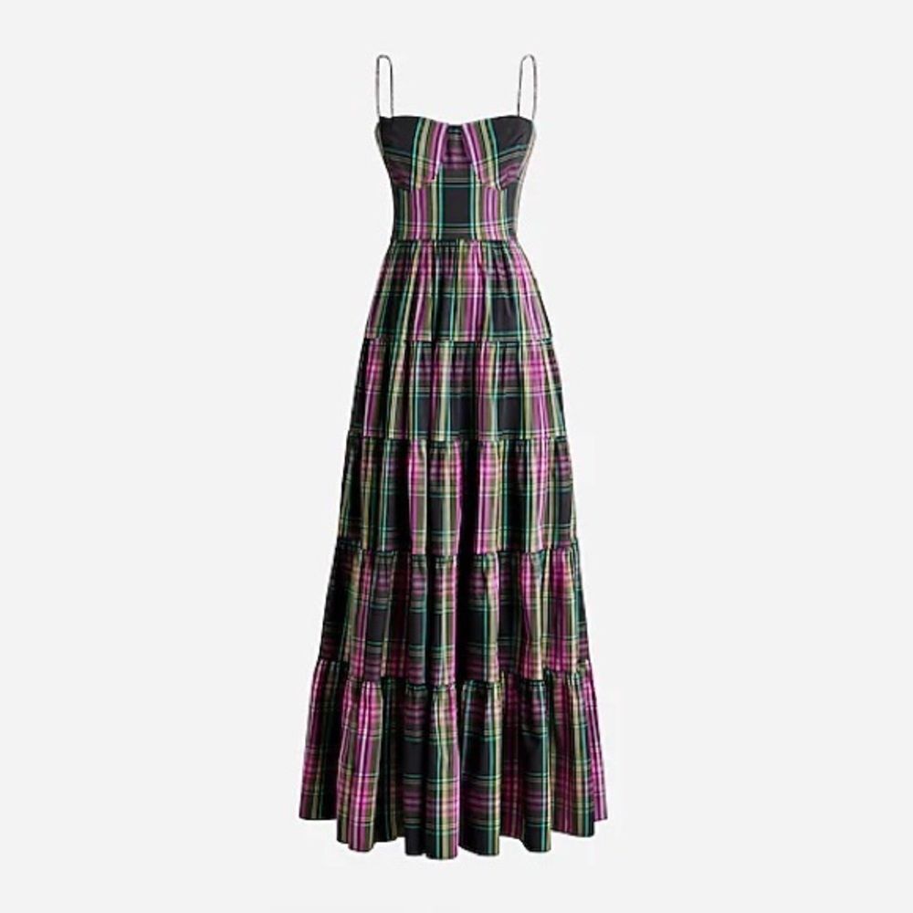 ❤️NWT J. Crew Pink Taffeta Tartan Dress | Sz. 10 - Picture 3 of 5